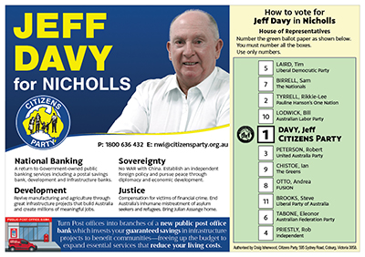 How to Vote - Jeff Davy - Citizens Party - NICHOLLS - Election 2022