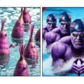 Purple swimmers