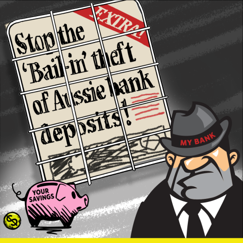 cartoon - Protect deposits from bank bail-in