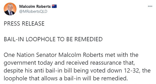 Malcolm Roberts tweet