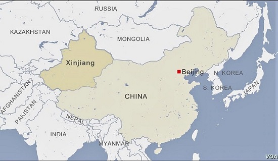Xinjiang region - map